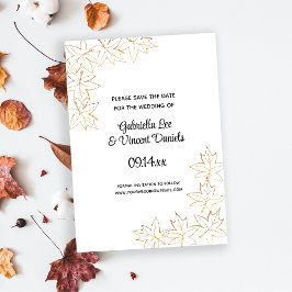 Ahornleaf-Edge-Hochzeit im Herbst Save the Date