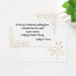 Ahornleaf-Edge-Hochzeit im Herbst-Wohltätigkeit