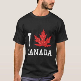 Ahornleaf Flag Patriotic Canadian He I Liebe Canad T-Shirt