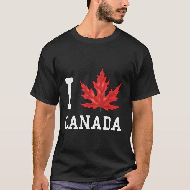Ahornleaf Flag Patriotic Canadian He I Liebe Canad T-Shirt (Vorderseite)