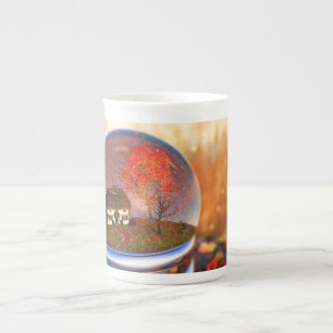 Ahornleaf-Globe-Schneiderschaft Prozellantasse