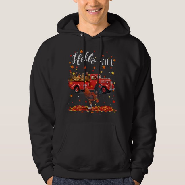 Ahornleaf Herbst Herbst Roter Lkw Hoodie (Vorderseite)