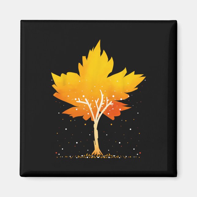 Ahornleaf Herbstbaum Orange Herbstlaube Saison Magnet (Vorne)