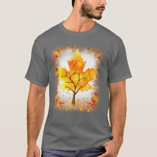 Ahornleaf Herbstbaum Orange Herbstlaube Saison T-Shirt