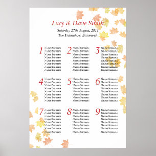 Ahornleaf Hochzeitstisch Poster