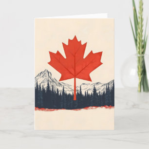 Ahornleaf Kanada Landschaft Feiertagskarte