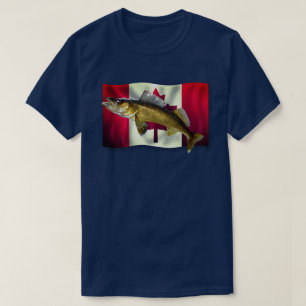 Ahornleaf Kanadische Flagge & Walleye Pike T - Shi T-Shirt