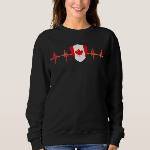 Ahornleaf Kanadischer Flaggenschild Herzschlag Kan Sweatshirt