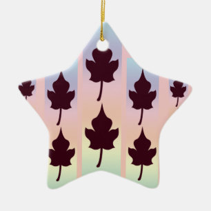 Ahornleaf mit Regenbogen - Keramikornament