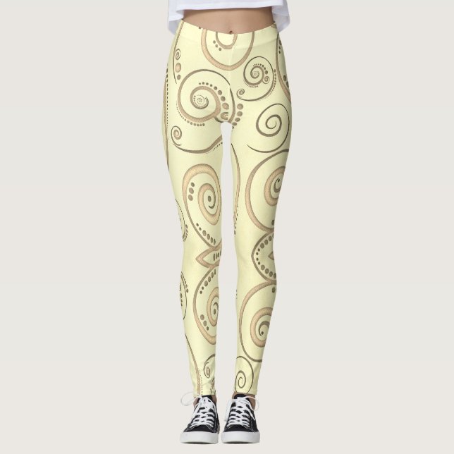 Ahornleaf Nahtloses Muster Leggings (Vorderseite)