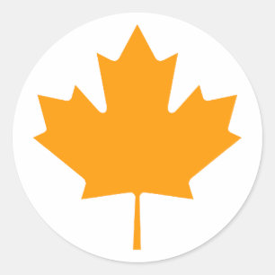 Ahornleaf OrangeTransp MUSEUM Zazzle Geschenke Runder Aufkleber