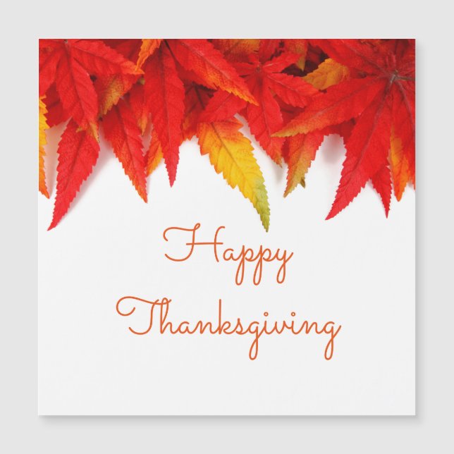 Ahornleaf Rote Herbstlaube Glückwunsch Erntedankfe Magnetkarte (Vorderseite)