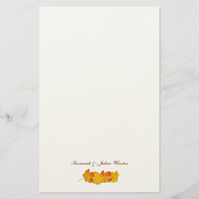 Ahornleaf-Signatur fällt als Schreibpapier ein Briefpapier (Vorderseite)