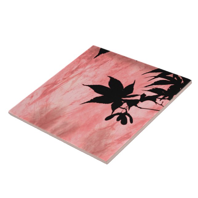 Ahornleaf Silhouette Roter Marmorkachel Fliese (Seite)