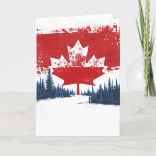Ahornleaf Ungewöhnliche Landschaft Kanada Feiertagskarte