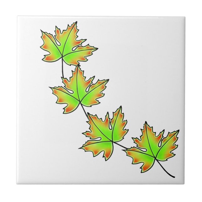 Ahornleder, Herbstlaub, Herbstfarben Fliese (Vorderseite)