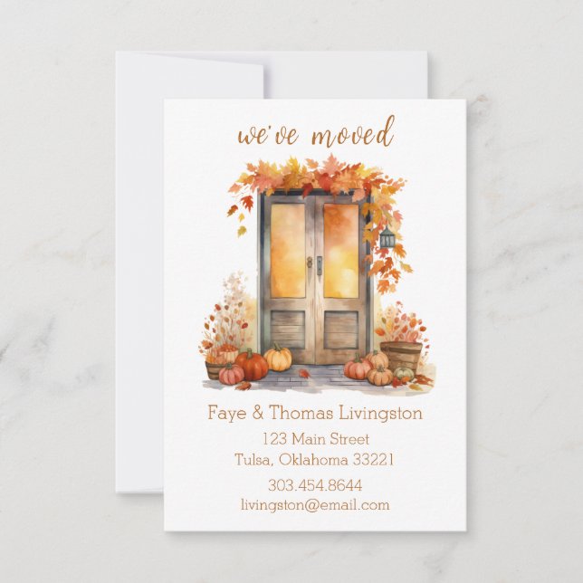 Ahornleder, Vordertür, Bewegungshinweis Einladung (Vorderseite)