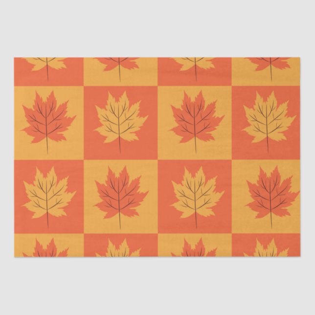 Ahornorangefarbenes Muster Seidenpapier (Vorderseite)