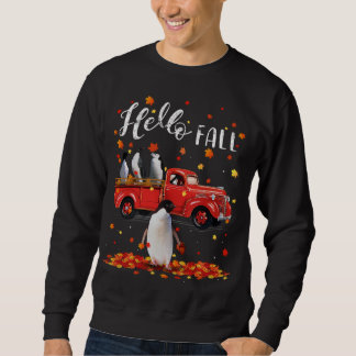 Ahornpinguine Leaf Herbst Roter LKW Sweatshirt