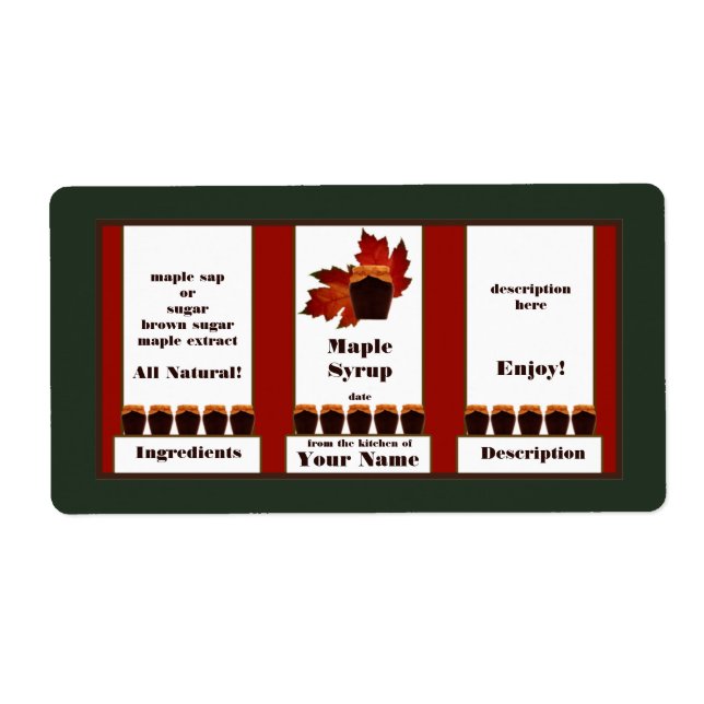 Ahornsirup Etikett 3 (Vorne)
