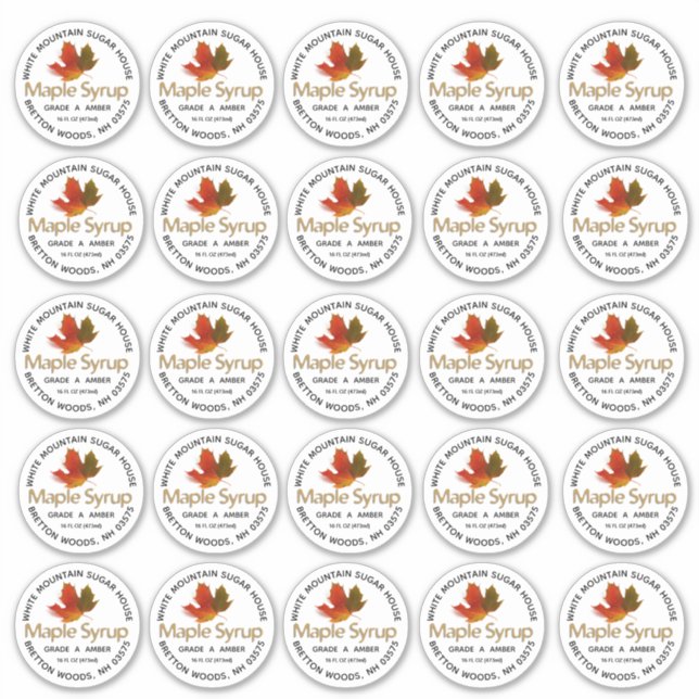 Ahornsirup farbenfrohe Ahornleaf-Marke 2,5" Aufkleber (Vorderseite)