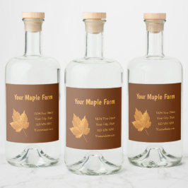 Ahornsirup Farm Amber Gelb Braun Land rustikal Alkoholflaschenetikett