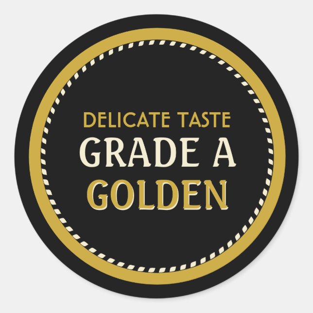 Ahornsirup Grade Ein goldenes schwarzes Gold Runder Aufkleber (Vorderseite)