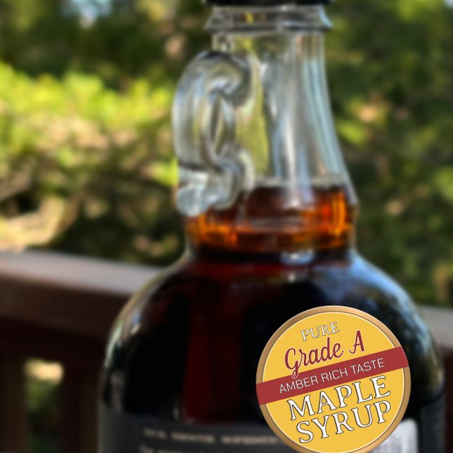 Ahornsirup-Grade für das leere Etikett Goldgrenze Runder Aufkleber (Von Creator hochgeladen)