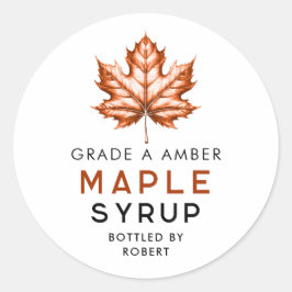 Ahornsirup hausgemachte Rezepte Runder Aufkleber