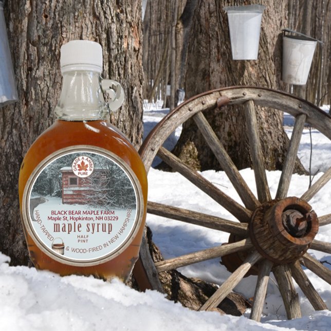 Ahornsirup Holzbärenhalterung Runder Aufkleber (Von Creator hochgeladen)