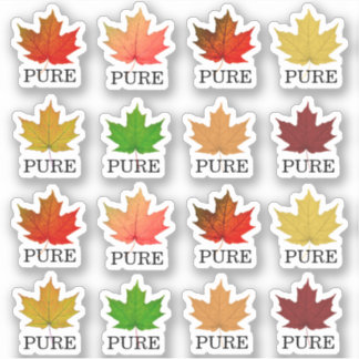 Ahornsirup Jug Toppers Ahornleaf PURE Sticker