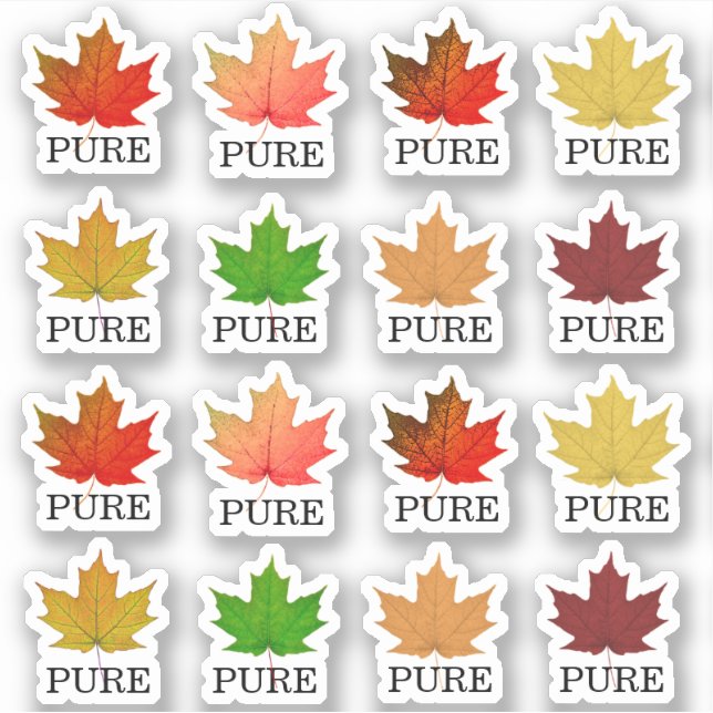 Ahornsirup Jug Toppers Ahornleaf PURE Sticker (Vorderseite)