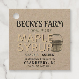 Ahornsirup Kraft Nutrition Fakten Eimer Tag Geschenkanhänger