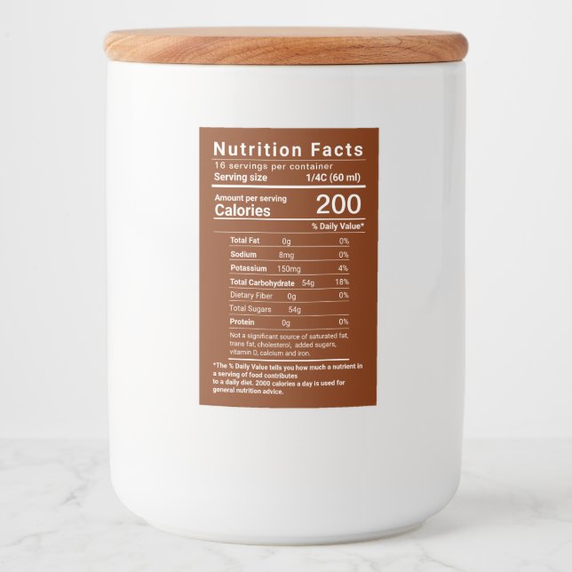 Ahornsirup Nutrition Neueste FDA-Verordnungen Lebensmitteletikett (Vorderseite)