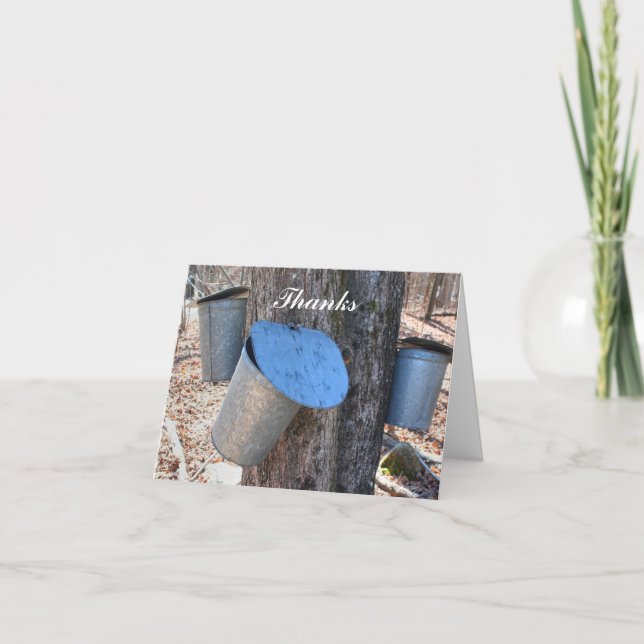 Ahornsirup Sap-Eimer Natur Danke Karte (Vorderseite)