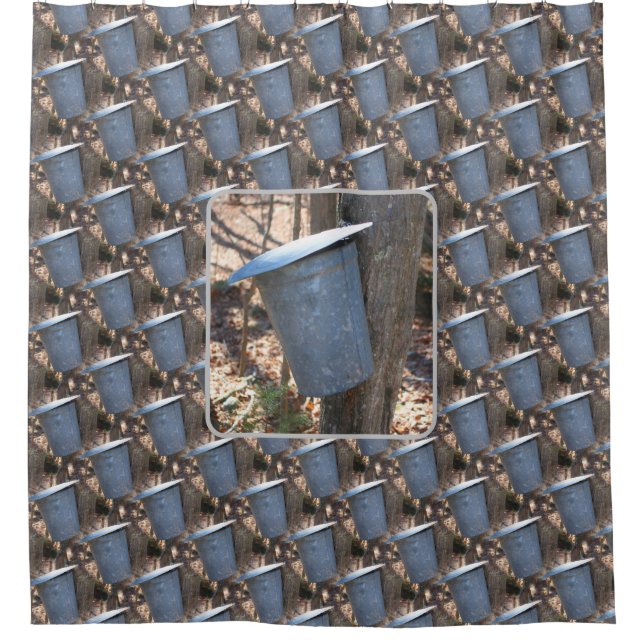 Ahornsirup Sap-Eimer-Natur Duschvorhang (Vorderseite)