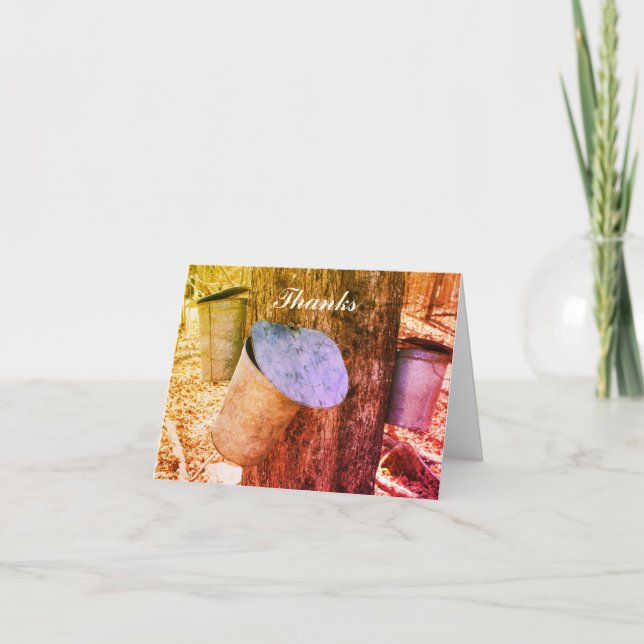 Ahornsirup Sap Eimer Natur Kunst Dankeschön Karte (Vorderseite)