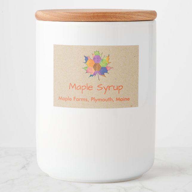 Ahornsirup-Scanlabel Lebensmitteletikett (Vorderseite)