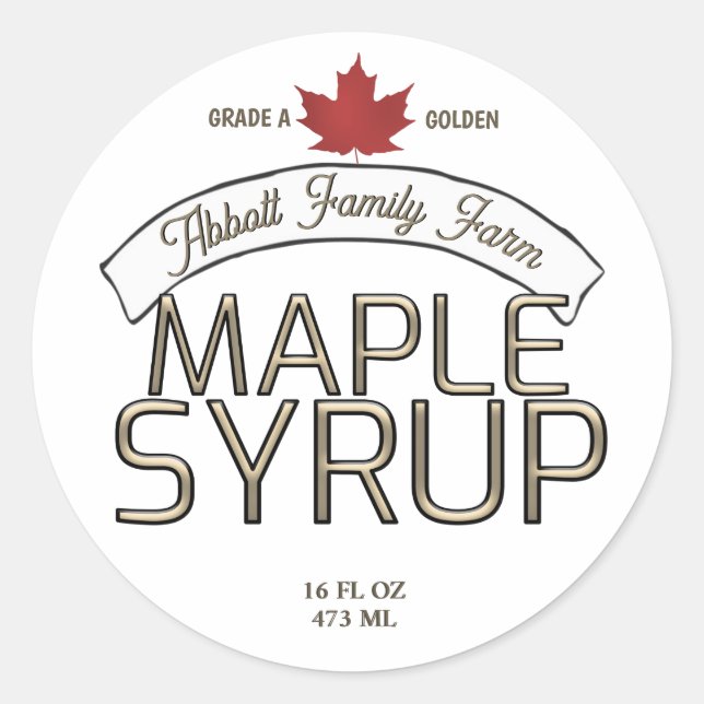 Ahornsirup Stechend in der Schneewaldszene Rotes L Runder Aufkleber (Vorderseite)