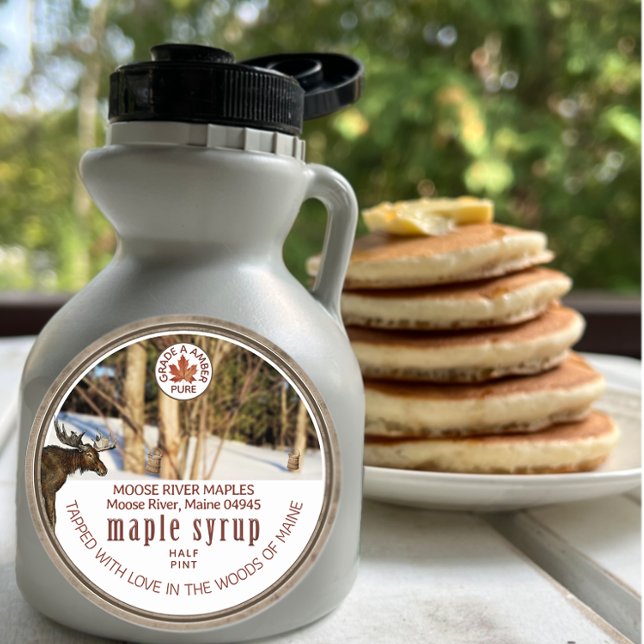 Ahornsirup Woods Elchbuckeln Ahornleaf Grunge Runder Aufkleber (Von Creator hochgeladen)