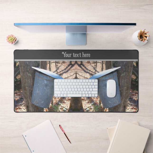 Ahornsirup Zucker Sap Eimer auf Baum Personalisier Schreibtischunterlage (Büro 1)