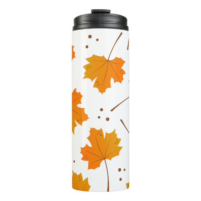 Ahornspiegel: Cartoon Herbstleaves Thermosbecher (Vorderseite)