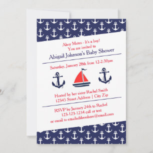 Ahoy Anker Baby Shower - Einladung