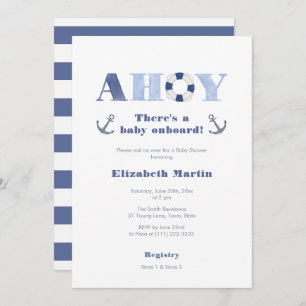 Ahoy Baby an Bord Nautical Boy Baby Dusche Einladung