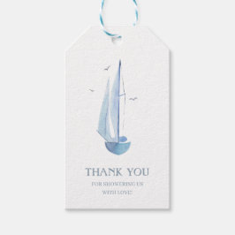 Ahoy Boy's Aquarelle Sailboat Books for Baby Danke Geschenkanhänger