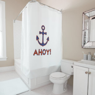 AHOY! Buoy + Ankerdesign Red+Blue Duschvorhang