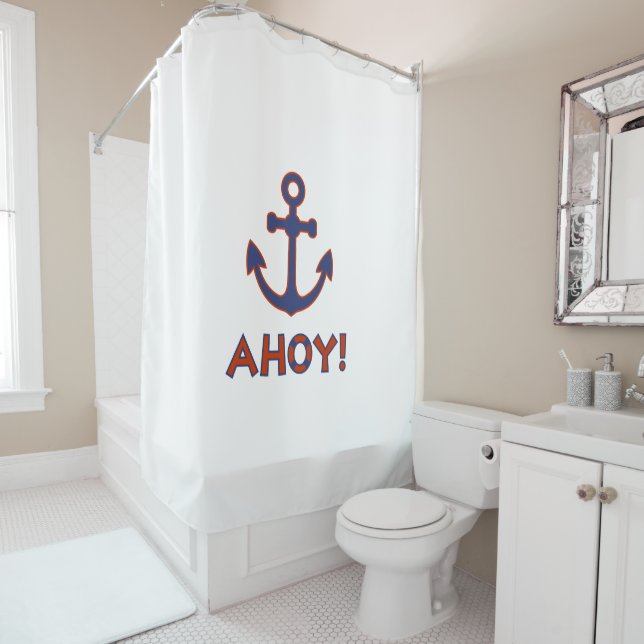 AHOY! Buoy + Ankerdesign Red+Blue Duschvorhang (Beispiel)