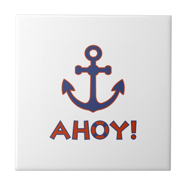 AHOY! Buoy + Ankerdesign Red+Blue Fliese (Vorderseite)
