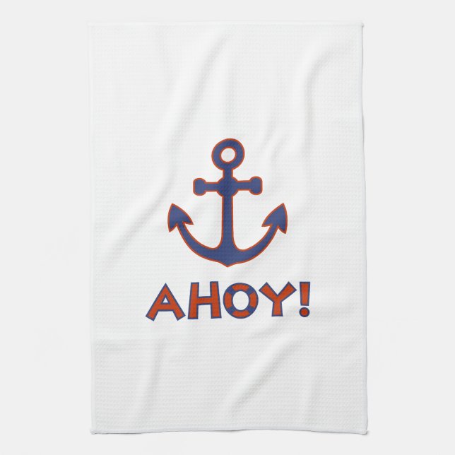 AHOY! Buoy + Ankerdesign Red+Blue Geschirrtuch (Vertikal)