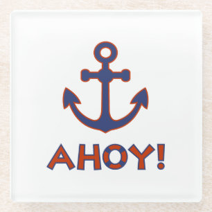 AHOY! Buoy + Ankerdesign Red+Blue Glasuntersetzer